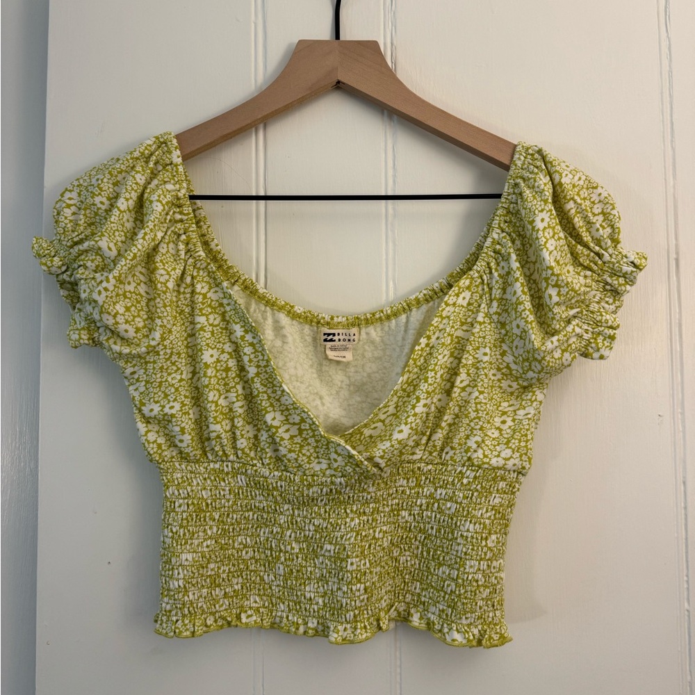Green Floral Billabong Top size Small